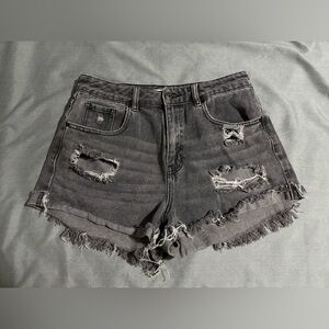 PacSun Charcoal Distressed Jean Shorts